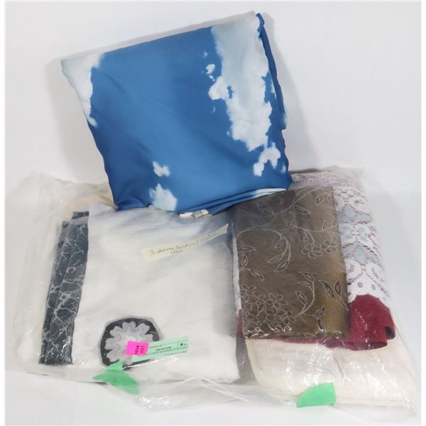 3 GENTLY USED SHOWER CURTAINS