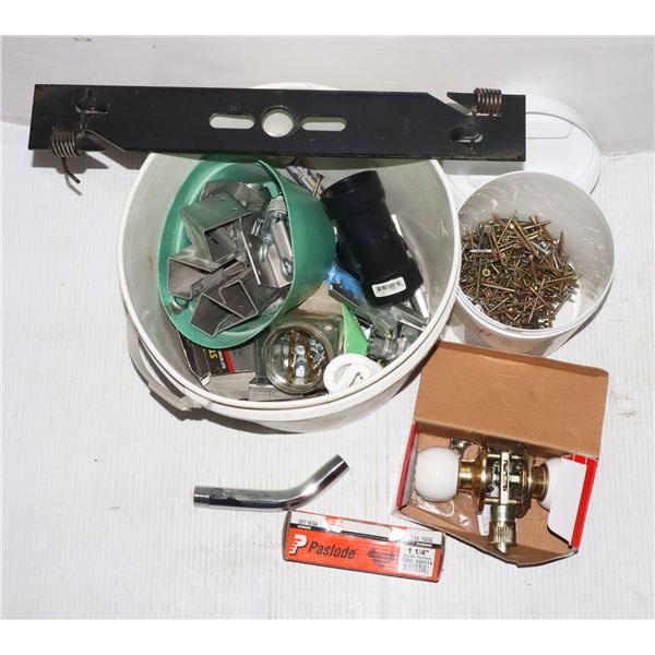 TUB OF HOME REPAIR TYPE ITEMS INCLUDING TUB OF