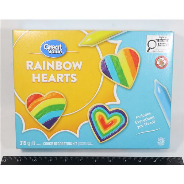 NEW GV RAINBOW HEARTS COOKIE DECORATING KIT