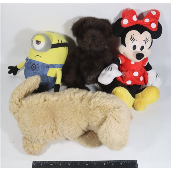 GROUPING OF STUFFIES SOME VINTAGE SOME DISNEY ETC