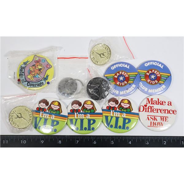 BAG OF ASSORTED CHILDRENS AFFIRMATION PINS