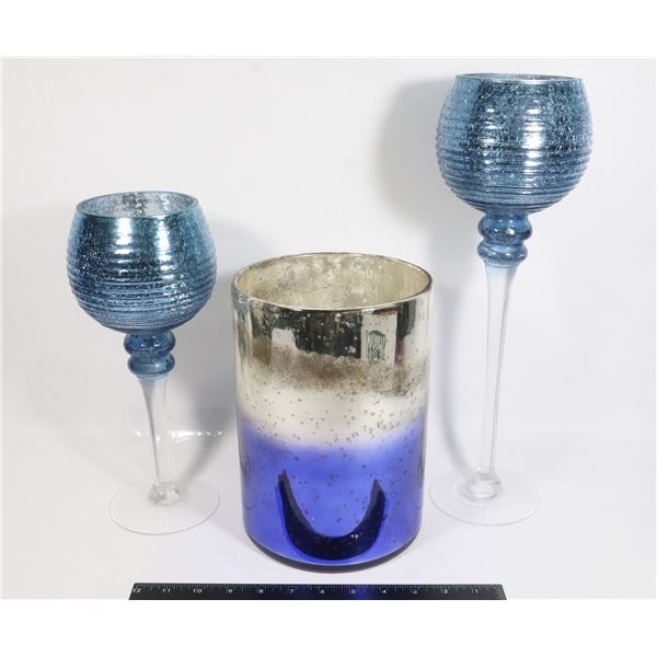 TWO MATCHING STYLE DECORATIVE GLASSES