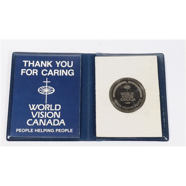 1985 WORLD VISION CANADA POUCHED COIN