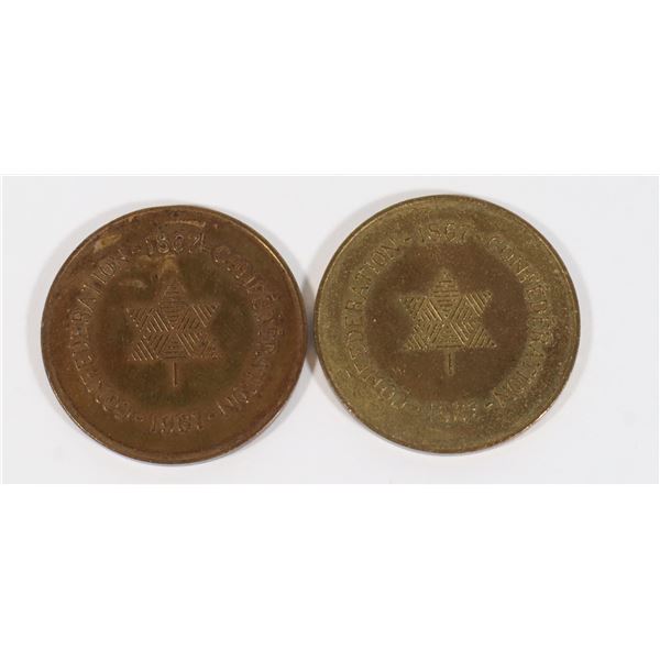 TWO 1867/1967 CONFEDERATION TOKENS