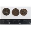 Image 1 : x3 ANTIQUE 1835-1910 BHUTAN 1/2 RUPEE COINS