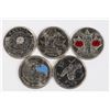 Image 1 : SET OF 5 CANADIAN QUARTERS. MIXED COLORS &