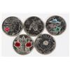 Image 1 : SET OF 5 CANADIAN QUARTERS, MIXED COLOURS