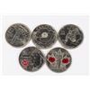 Image 1 : SET OF 5 CANADIAN QUARTERS. MIXED COLORS &