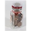 Image 1 : SMALL JAR OF CANADIAN ONE CENT COINS WITH KING
