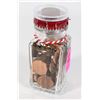Image 1 : SMALL JAR OF CANADIAN ONE CENT COINS WITH KING