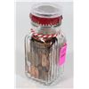 Image 1 : SMALL JAR OF CANADIAN ONE CENT COINS WITH KING