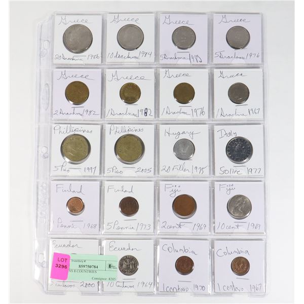 20 COINS 8 COUNTRIES