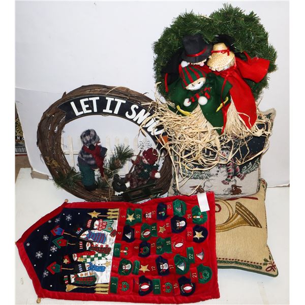 2 HOLIDAY WREATHS SOLD WITH CHRISTMAS THEME