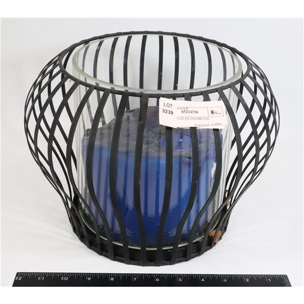DECORATIVE GLASS/METAL CANDLE