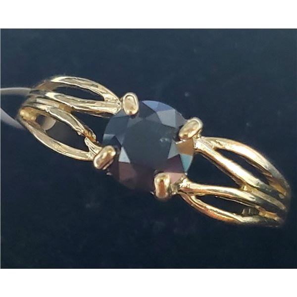 10K YELLOW GOLD BLACK DIAMOND(0.6CT) RING