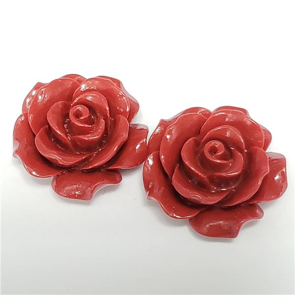 2PCS POLY CORAL FLOWER FOR EARRING