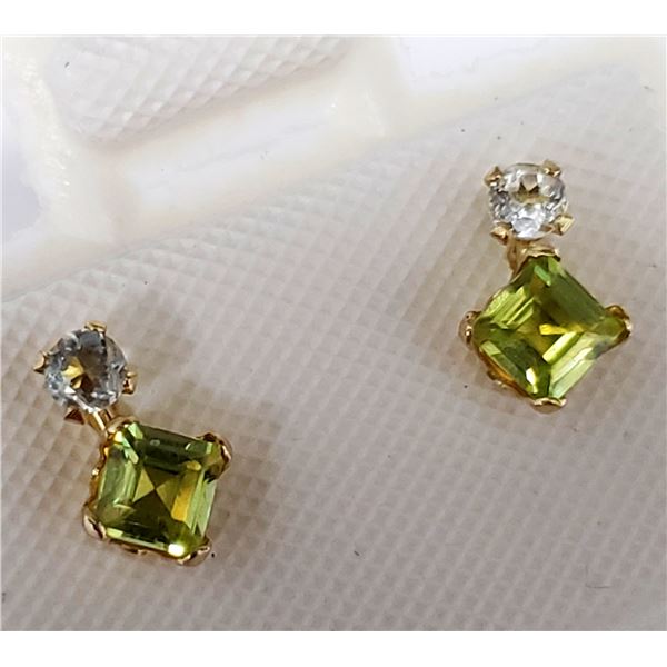 10K YELLOW GOLD PERIDOT(0.4CT) DIAMOND(0.06CT)