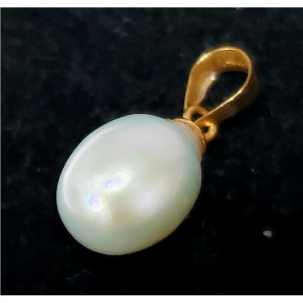 14K YELLOW GOLD FRESH WATER PEARL PENDANT