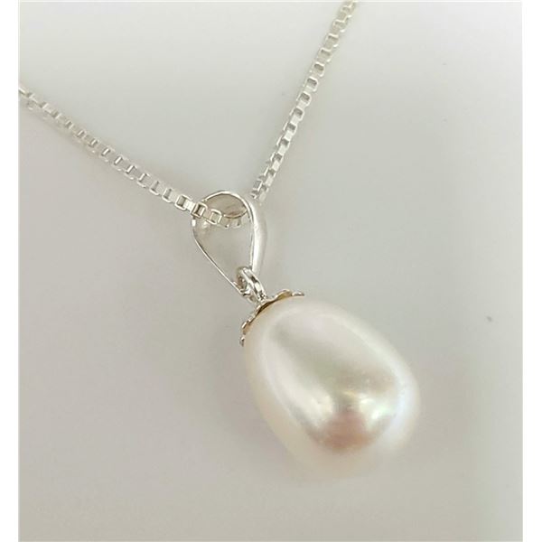 SILVER PEARL NECKLACE