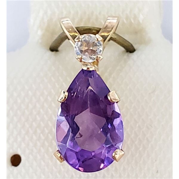 10K YELLOW GOLD AMETHYST(0.7CT) PENDANT