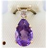 Image 1 : 10K YELLOW GOLD AMETHYST(0.7CT) PENDANT