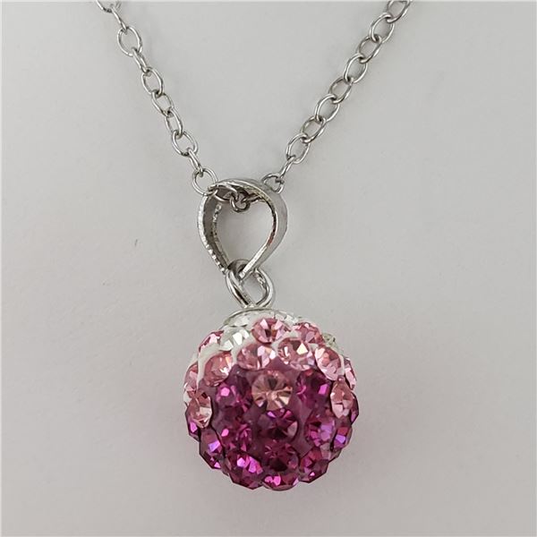 SILVER CRYSTAL 16" NECKLACE