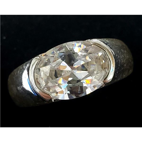 SILVER CZ 6G RING SIZE 8