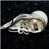 Image 3 : 10K WHITE GOLD PERAL AND CZ PENDANT