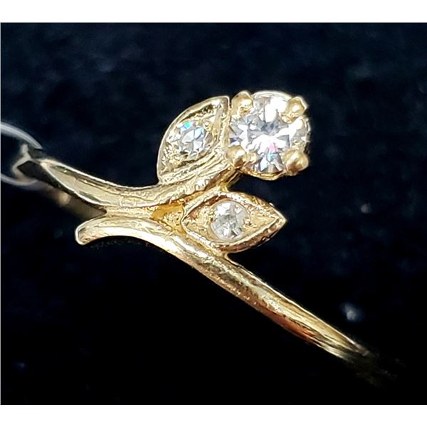 10K YELLOW GOLD DIAMOND(0.11CT) RING