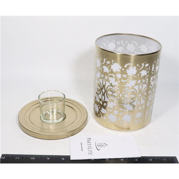 PARTYLITE GOLDEN LEAVES VOTIVE HURRICANE