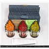 Image 1 : PARTYLITE TWINKLING PINE CONE VOTIVE HOLDER TRIO