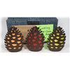 Image 2 : PARTYLITE TWINKLING PINE CONE VOTIVE HOLDER TRIO