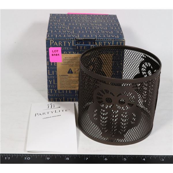 PARTYLITE MESH OWL JAR SLEEVE