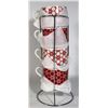 Image 2 : HOLLY DOT STACKING MUG SET w/HOLDER