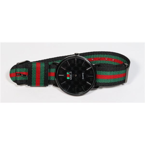 NEW GUCCI BLACK FACE LOGO WATCH