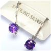Image 2 : SILVER AMETHYST EARRINGS, MADE IN CANADA