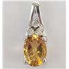 Image 1 : SILVER CITRINE AND DIAMOND PENDANT