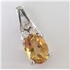 Image 2 : SILVER CITRINE AND DIAMOND PENDANT