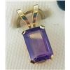 Image 1 : 14K YELLOW GOLD AMETHYST PENDANT, MADE IN CANADA