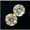 Image 1 : 14K YELLOW GOLD WHITE SAPPHIRE(0.8CT) EARRINGS
