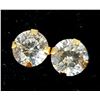 Image 2 : 14K YELLOW GOLD WHITE SAPPHIRE(0.8CT) EARRINGS