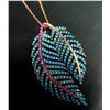 Image 2 : SILVER RED CZ WITH TURQUOISE 18" NECKLACE
