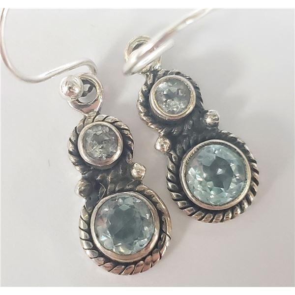 SILVER BLUE TOPAZ EARRINGS