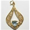 Image 2 : 10K YELLOW GOLD BLUE TOPAZ (0.9CT) PENDANT