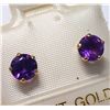 Image 1 : 14K YELLOW GOLD AMETHYST EARRINGS, MADE IN CANADA