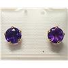 Image 2 : 14K YELLOW GOLD AMETHYST EARRINGS, MADE IN CANADA