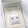 Image 3 : 14K YELLOW GOLD WHITE SAPPHIRE(0.8CT) EARRINGS
