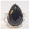 Image 1 : SILVER BLACK ONYX RING (~SIZE 8)(~WEIGHT 6.43G)