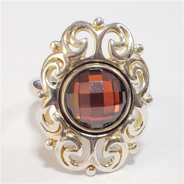 SILVER GENUINE GEMSTONE RING (~SIZE 9)