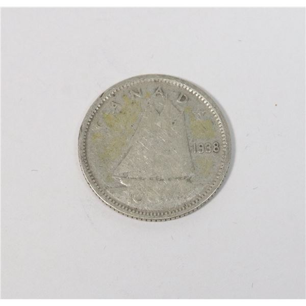 SILVER 10 CENTS CANADIAN COIN